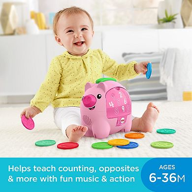 Fisher-Price Laugh & Learn Count & Rumble Piggy Bank Toy with Music & Motion
