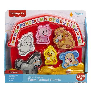 Fisher-Price Laugh & Learn Farm Animal Puzzle Sorting Toy with Music & Sounds
