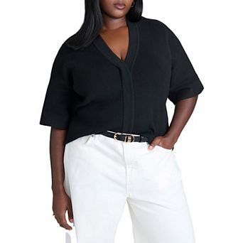 ELOQUII Women's Plus Size Wide Sleeve Sweater