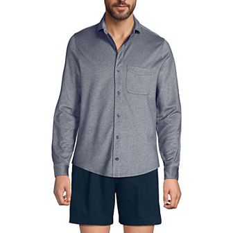 Men's Lands' End Long Sleeve Knit Travel Kit Oxford Shirt