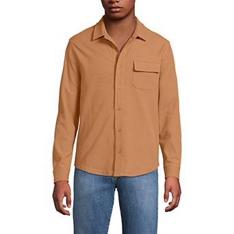 Men's Lands' End Long Sleeve Knit Waffle Shirt