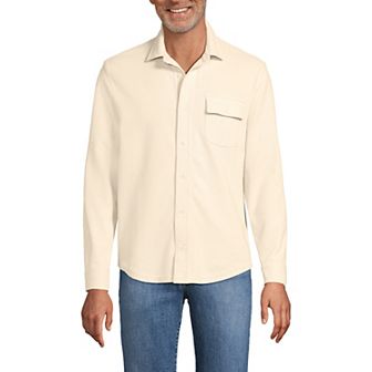 Men's Lands' End Long Sleeve Knit Waffle Shirt