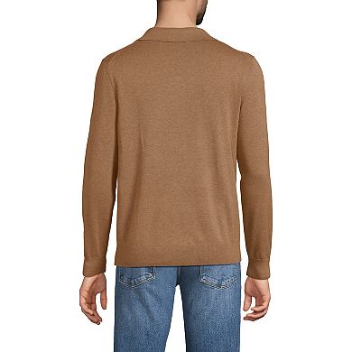 Men's Lands' End Long Sleeve Cotton Sweater Polo