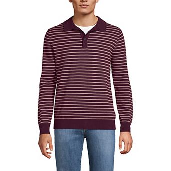 Men's Lands' End Long Sleeve Cotton Sweater Polo