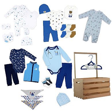 38 Piece Infant Boy Clothing Baby Shower Gift Crate