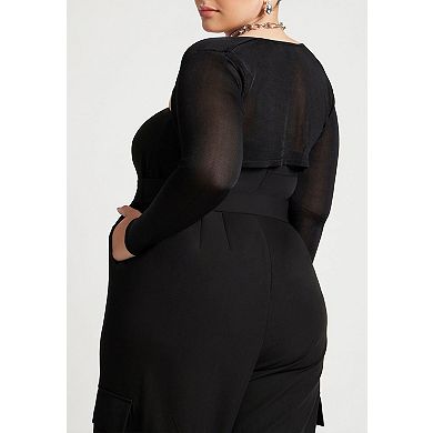 ELOQUII Women's Plus Size Fine Knit Bolero