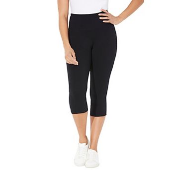 Catherines Women's Plus Size Petite Knit Legging Capri