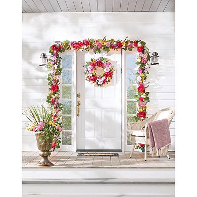 BrylaneHome 6’ Pre-Lit Mia Spring Garland