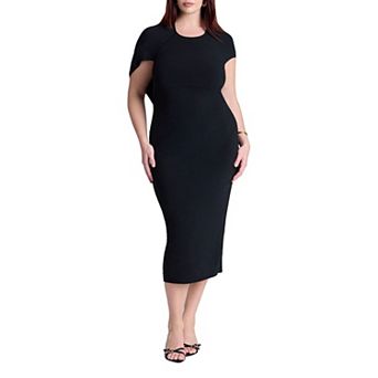 ELOQUII Women's Plus Size Cutout Back Midi Dress