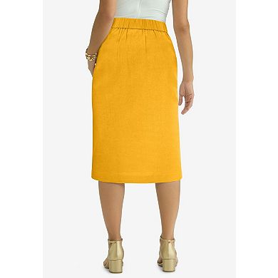 Jessica London Women's Plus Size Linen Sailor Skirt