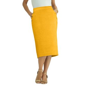 Jessica London Women's Plus Size Linen Sailor Skirt