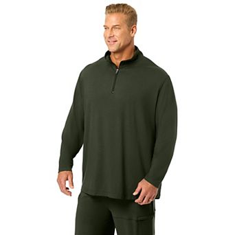KingSize Men's Big & Tall Supersoft Jersey 1/4 Zip Pullover