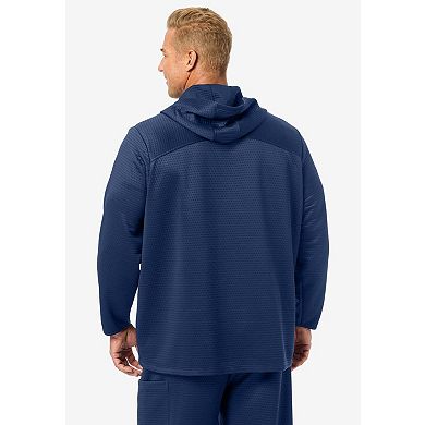 KingSize Men's Big & Tall Performance Dot Full-Zip Hoodie