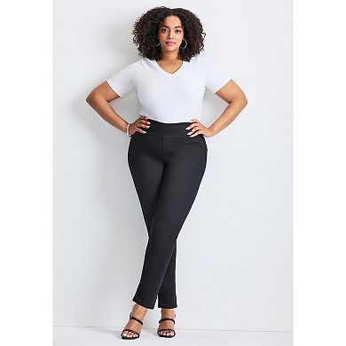 Avenue Women's Plus Size Tall Butter Denim Pull-On High Rise Jean