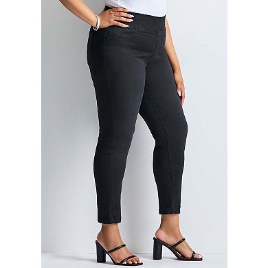 Avenue Women's Plus Size Tall Butter Denim Pull-On High Rise Jean