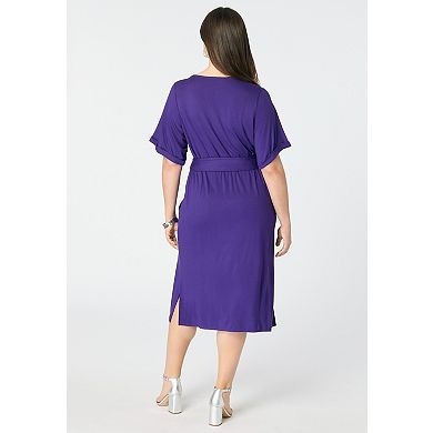Roaman's Women's Plus Size Dolman-Sleeve Dress