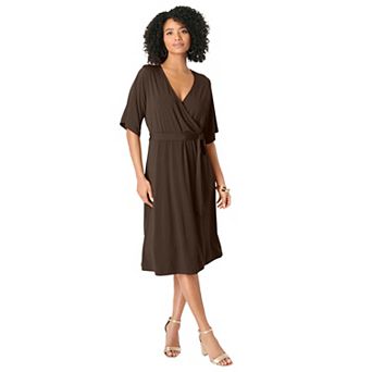 Roaman's Women's Plus Size Dolman-Sleeve Dress