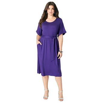 Roaman's Women's Plus Size Dolman-Sleeve Dress