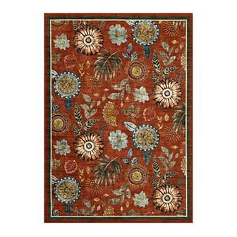 Garvee Modern Abstract Floral Area Rug Machine Washable Non Slip Floor Cover for Living Room Bedroom