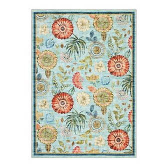 Garvee Modern Abstract Floral Area Rug Machine Washable Non Slip Floor Cover for Living Room Bedroom