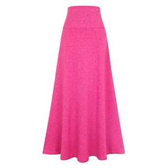 Women's Maxi Skirts High Waisted Solid Stretch Lightweight Stylish Flowy Flare Casual Long Skirt