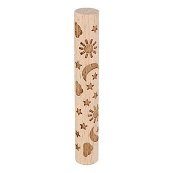 Wood Clay Roller 4" Rolling Pins Wood Rollers Pottery Tools Wood Grain Texture Rollers for Baking