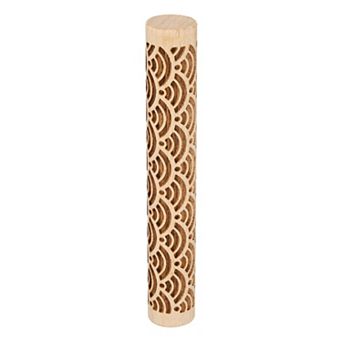 Wood Clay Roller 4" Rolling Pins Wood Rollers Pottery Tools Wood Grain Texture Rollers for Baking