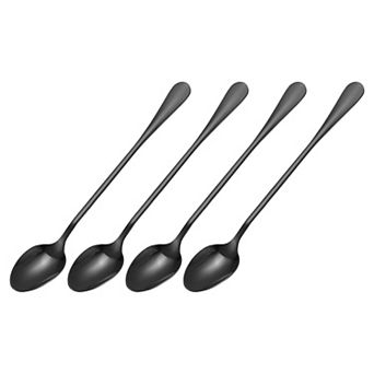 Set of 4 Long Handle Spoon, 7.5-Inch Stainless Steel Ice Cream Spoon Cocktail Stirring Spoons