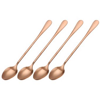 Set of 4 Long Handle Spoon, 7.5-Inch Stainless Steel Ice Cream Spoon Cocktail Stirring Spoons