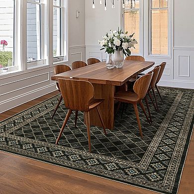 Garvee Machine Washable Geomeric Area Rug Non Slip Stain Resistant Rug for Living Room Bedroom