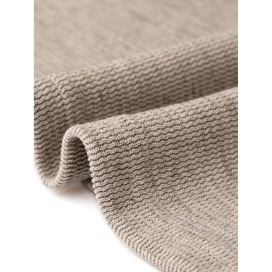 Women's Turtleneck Knit Dress 3/4 Sleeve Loose Pullover Sweater Fall Winter Mini Dress with Pockets