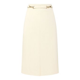 Women's Business Pencil Skirt High Waist Formal Work Knee Length Skirts