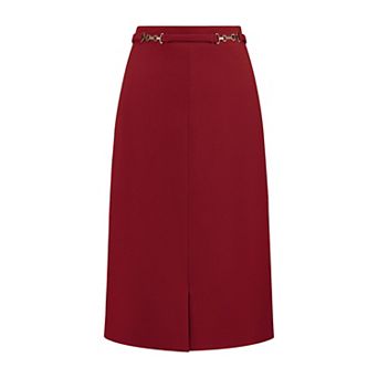 Women's Business Pencil Skirt High Waist Formal Work Knee Length Skirts