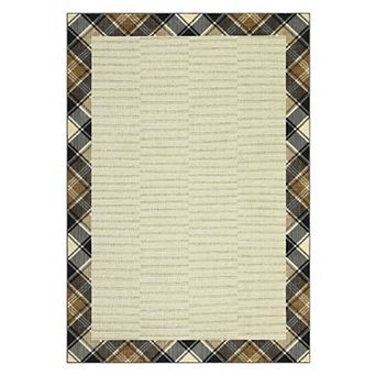 Garvee Modern Border Area Rug Ultra Thin Machine Washable Non Slip Rugs for Living Room Bedroom