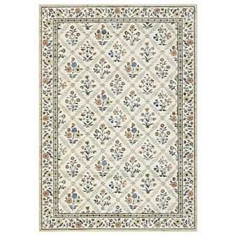 Garvee Modern Pastoral Area Rug Machine Washable Non Slip Ultra Thin Bordered Indoor Soft Carpet