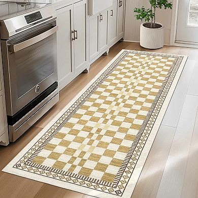 Garvee Modern Machine Washable Area Rug Non Slip Stain Resistant Foldable Rugs for Bedroom Kitchen