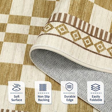 Garvee Modern Machine Washable Area Rug Non Slip Stain Resistant Foldable Rugs for Bedroom Kitchen