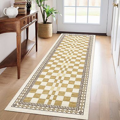 Garvee Modern Machine Washable Area Rug Non Slip Stain Resistant Foldable Rugs for Bedroom Kitchen