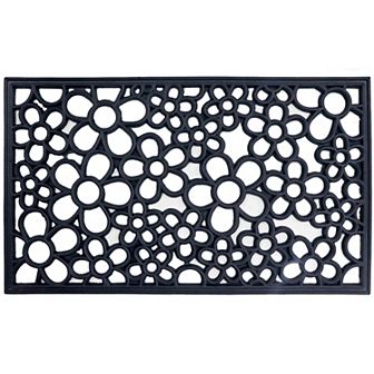 Gardenised Rubber Floor Mat with Decorative Flower Design Heavy-Duty Anti-Slip Rug
