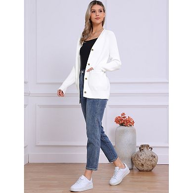 Long Cardigan Sweaters for Women Button Down Open Front Knit Cardigan Casual Outfits with Pockets
