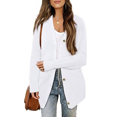 Long Cardigan Sweaters for Women Button Down Open Front Knit