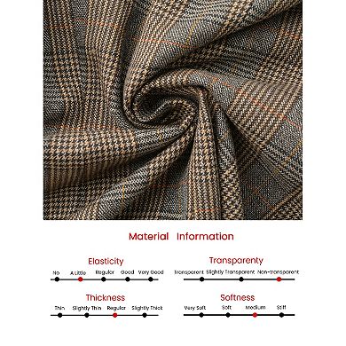 Women's Houndstooth Blazer Work Business Plaid Suit Jacket