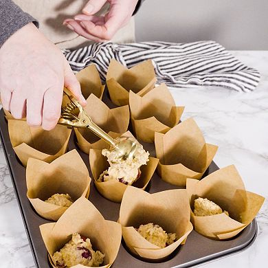 50 Pcs Tulip Baking Cups Cupcake Muffins Liners Paper Greaseproof Wrappers for Party