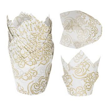 50 pc Tulip Baking Cups Cupcake Muffins Liners Paper Greaseproof Wrappers for Party