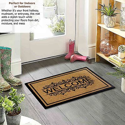 ウェルカムボード coco Gardenised Heavy Duty Coco Coir Doormat with Non Slip PVC Baking
