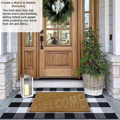 ウェルカムボード coco Gardenised Heavy Duty Coco Coir Doormat Non Slip PVC Baking
