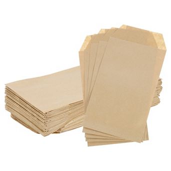 100 pc Kraft Paper Treat Bags 3 x 6" Greaseproof Flat Kraft Paper Bags for Bakery Soap Wedding