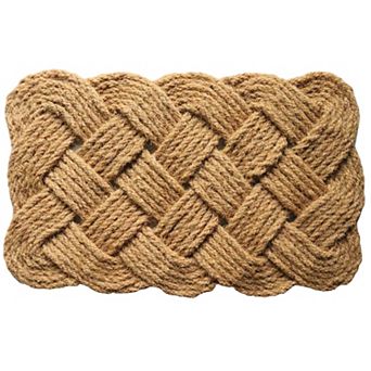 Gardenised Coco Coir Doormat with Woven Rope Design Decorative and Durable Natural Coconut Fiber