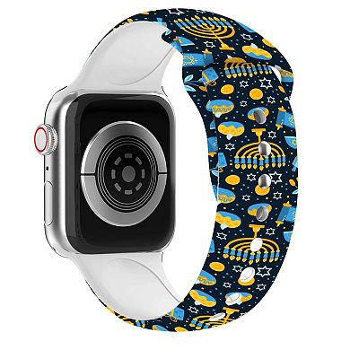Waloo Hanukkah/Holiday Fun Silicone Sport Replacement Band for Apple Watch