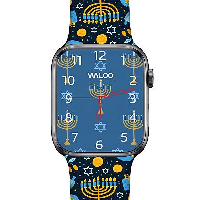 Waloo Hanukkah/Holiday Fun Silicone Sport Replacement Band for Apple Watch